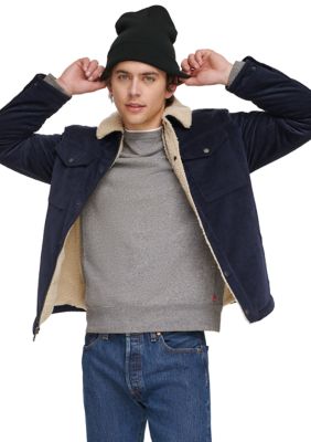 Mens Corduroy Jacket with Sherpa Lining and Collar