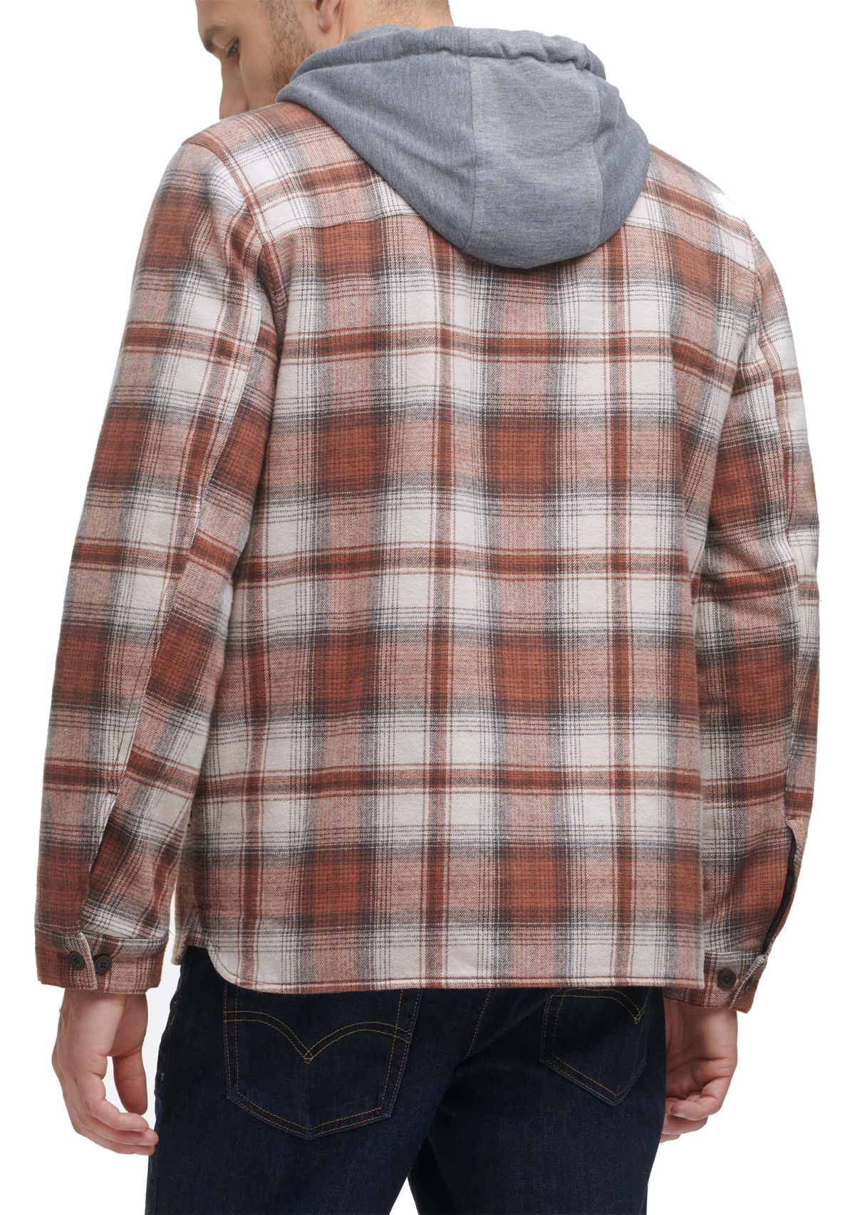 Cotton Shacket with Jersey Hood and Sherpa Lining