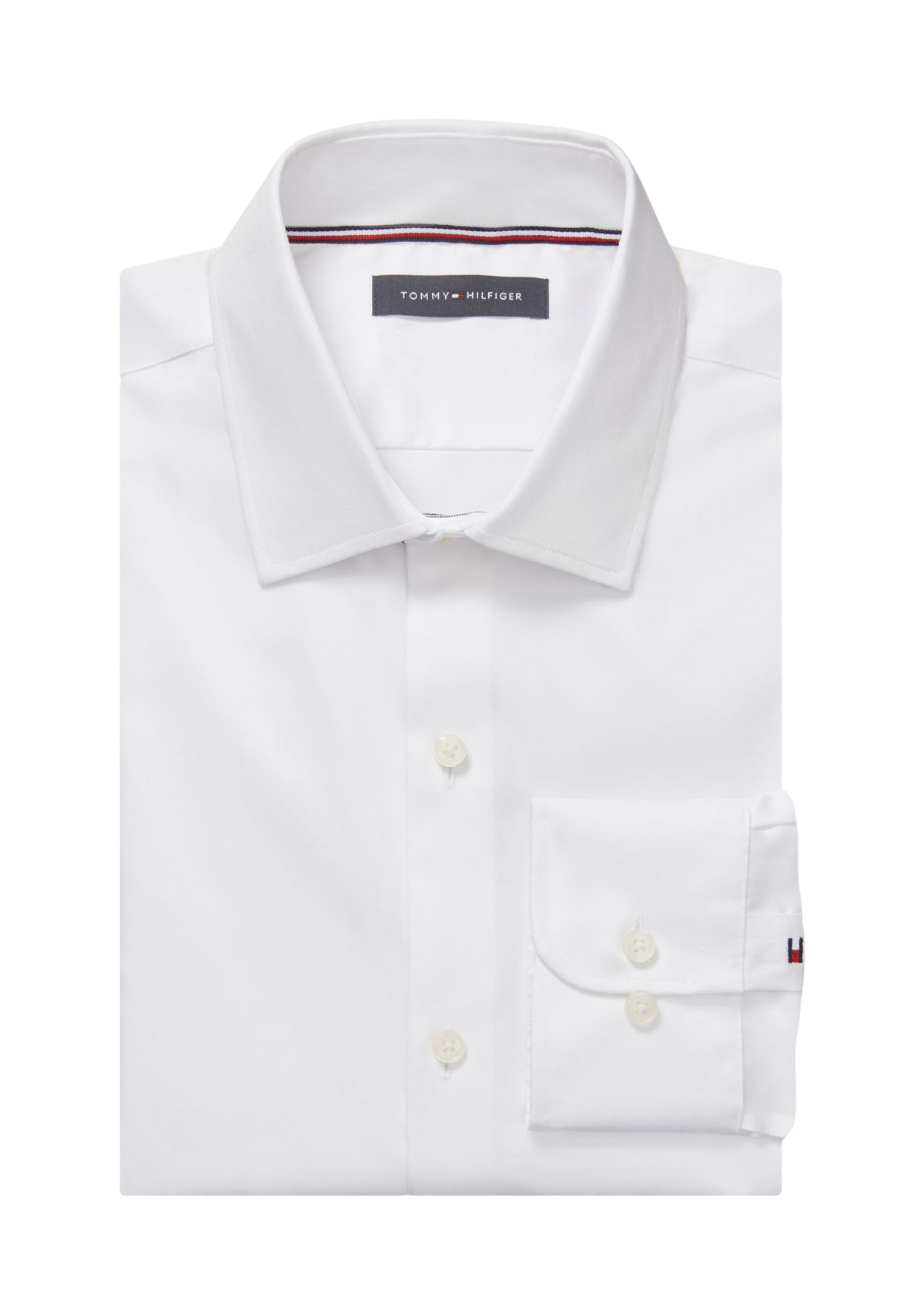 Mens TH Flex Slim Fit Twill Dress Shirt