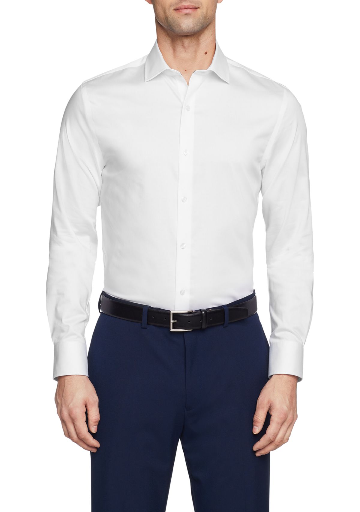 Mens TH Flex Slim Fit Twill Dress Shirt