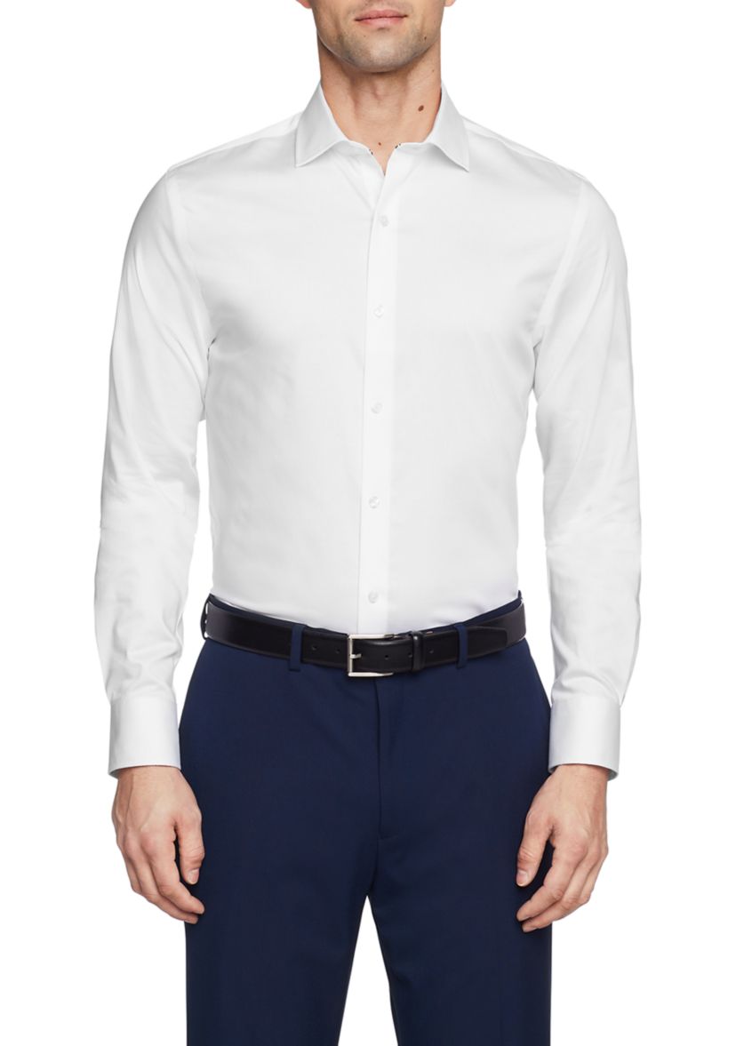 Mens TH Flex Slim Fit Twill Dress Shirt