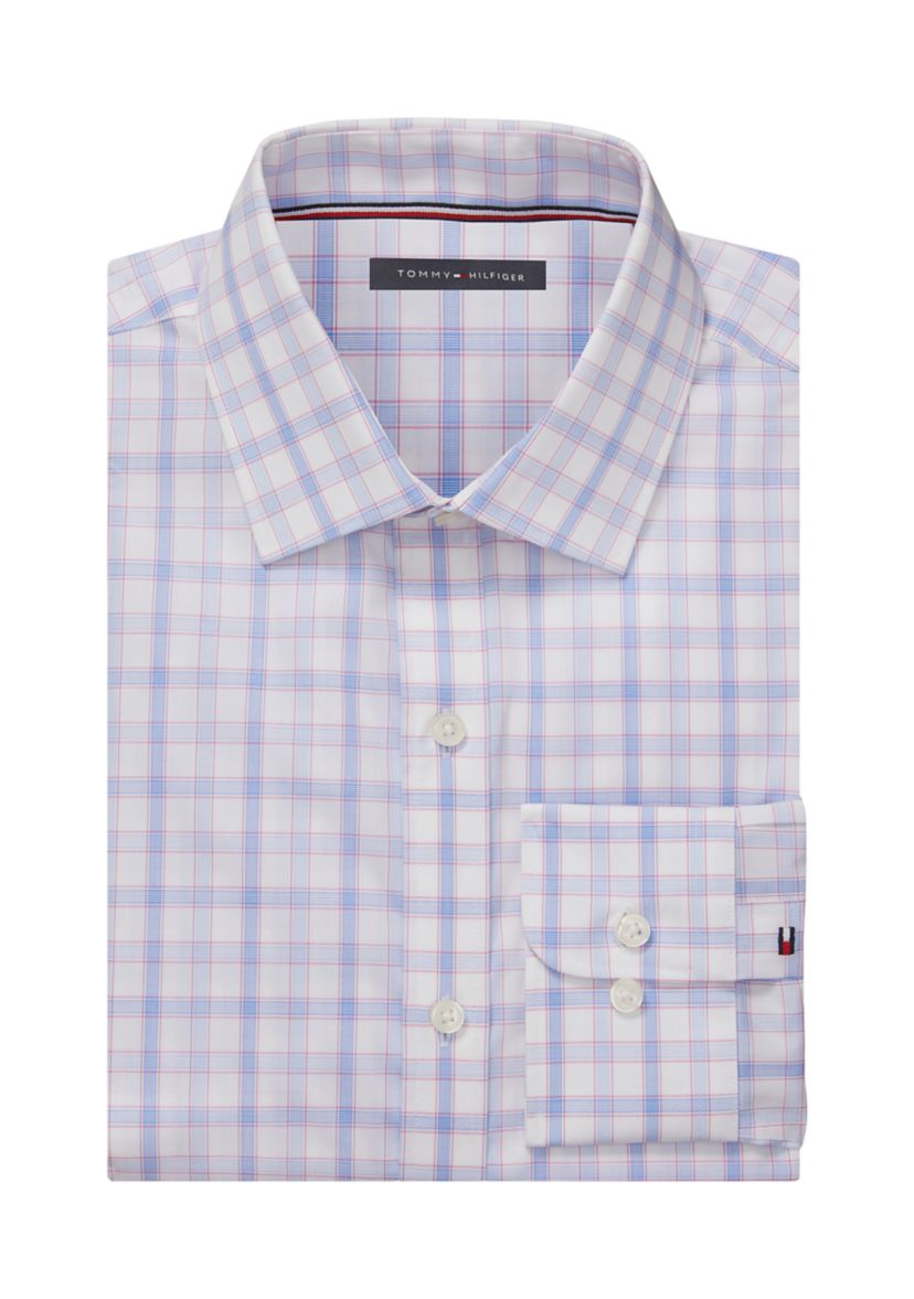 Mens TH Flex Slim Fit Twill Dress Shirt