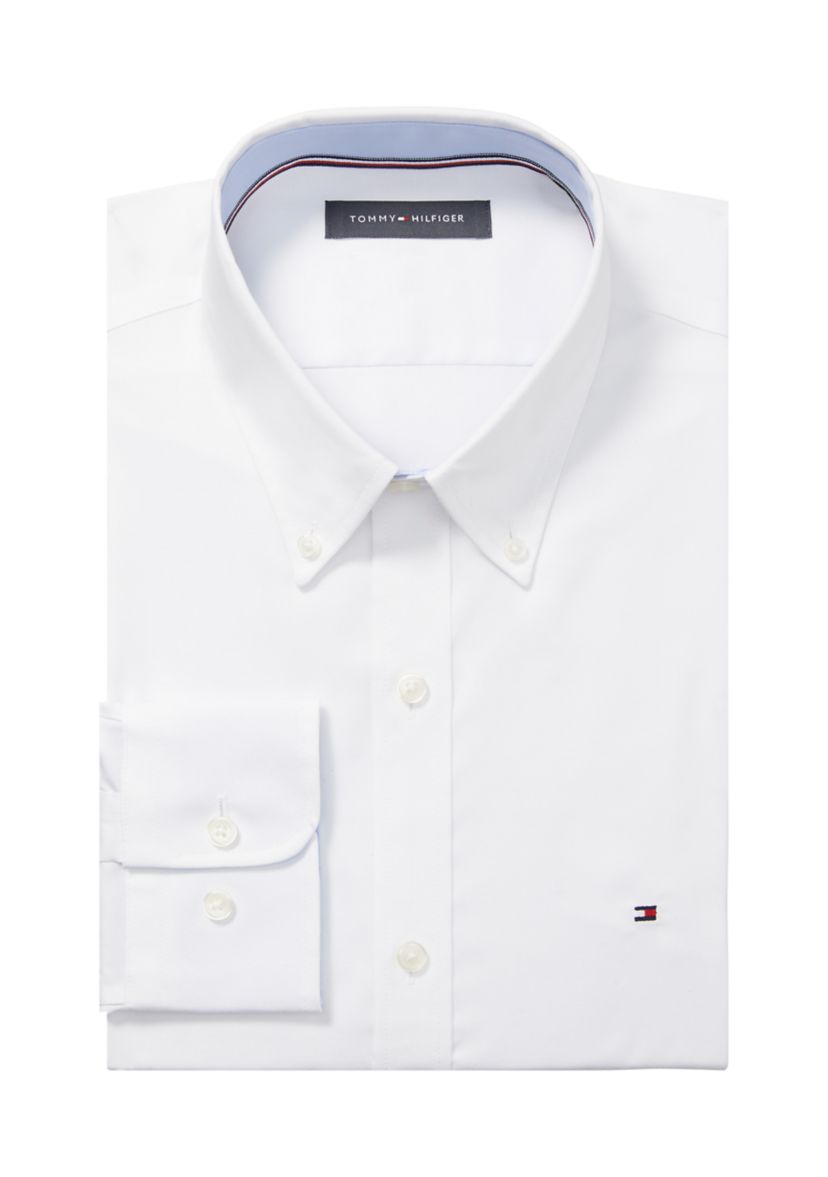 Mens Slim Fit Flex Stretch Dress Shirt