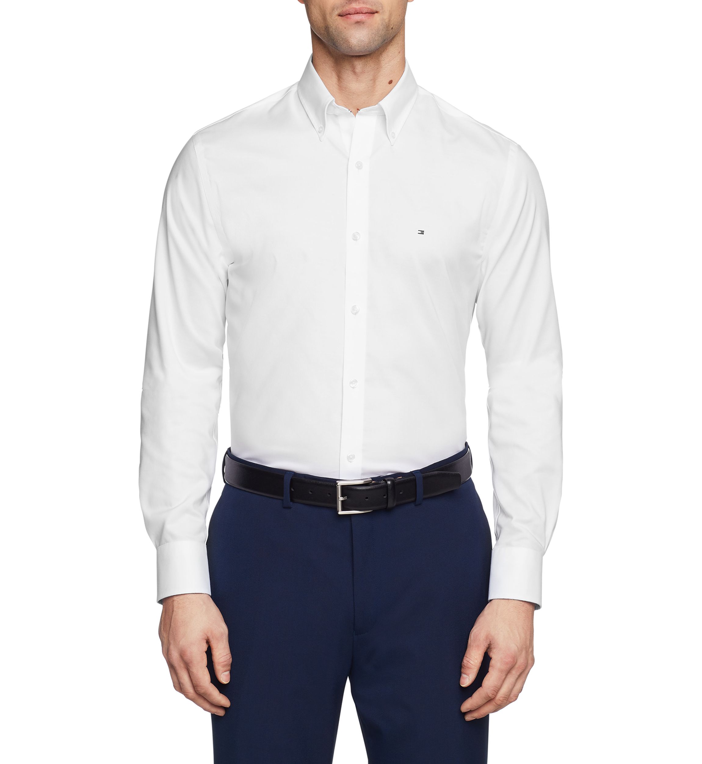 Mens Slim Fit Flex Stretch Dress Shirt