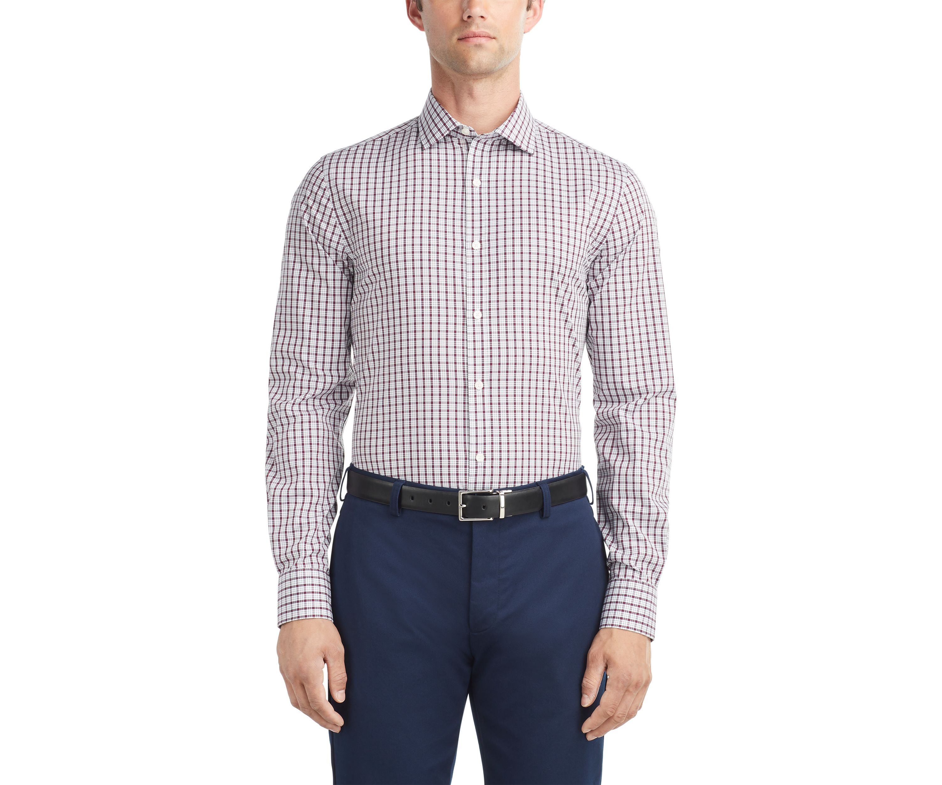 Long Sleeve Slim Check Shirt