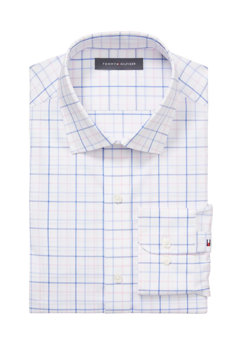 Mens TH Flex Regular Fit Twill Dress Shirt