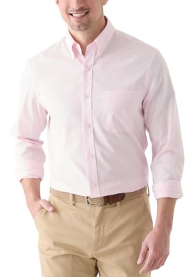 Tommy Hilfiger Men's TH Flex Pinpoint Regular Fit Oxford Shirt, Pink, 18 34/35