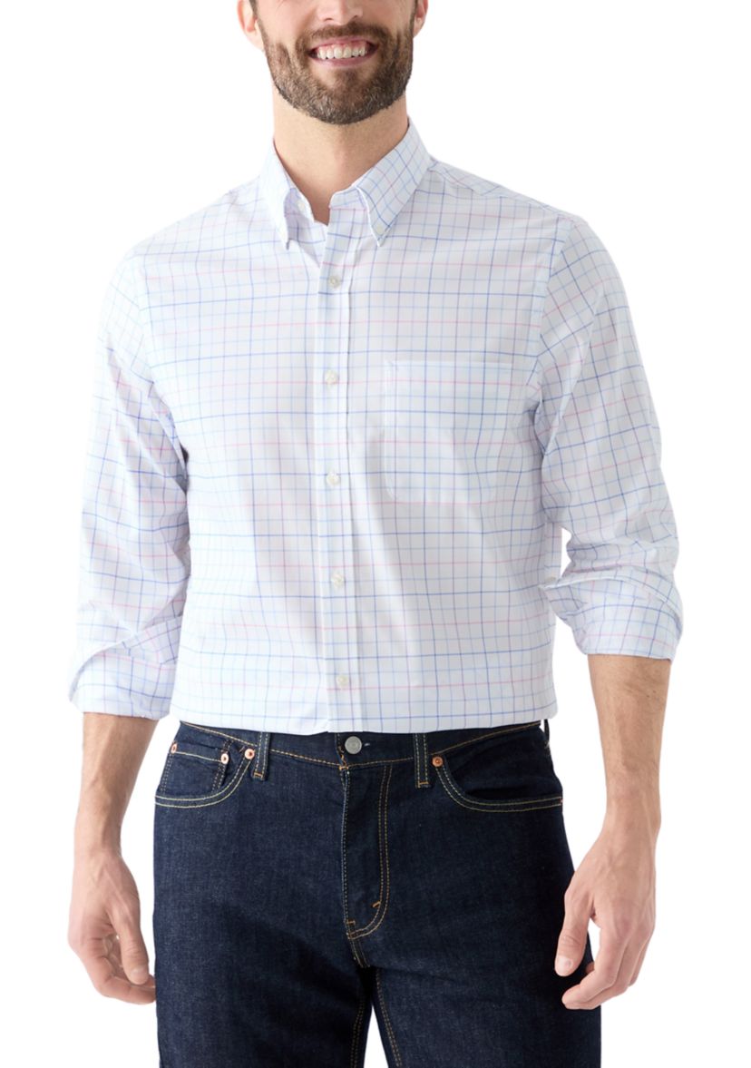Multicolored Windowpane Printed Button Down Shirt
