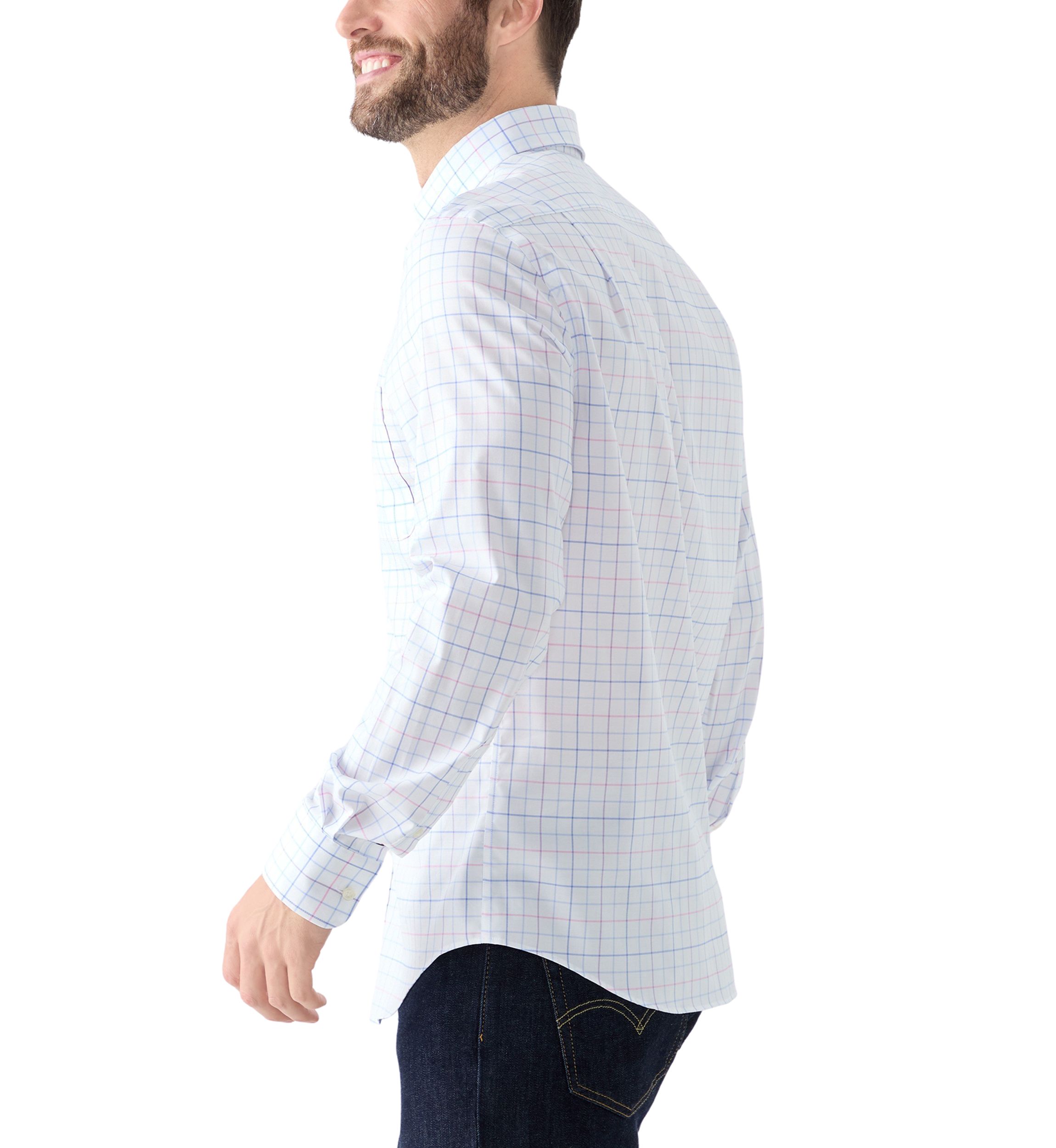 Multicolored Windowpane Printed Button Down Shirt