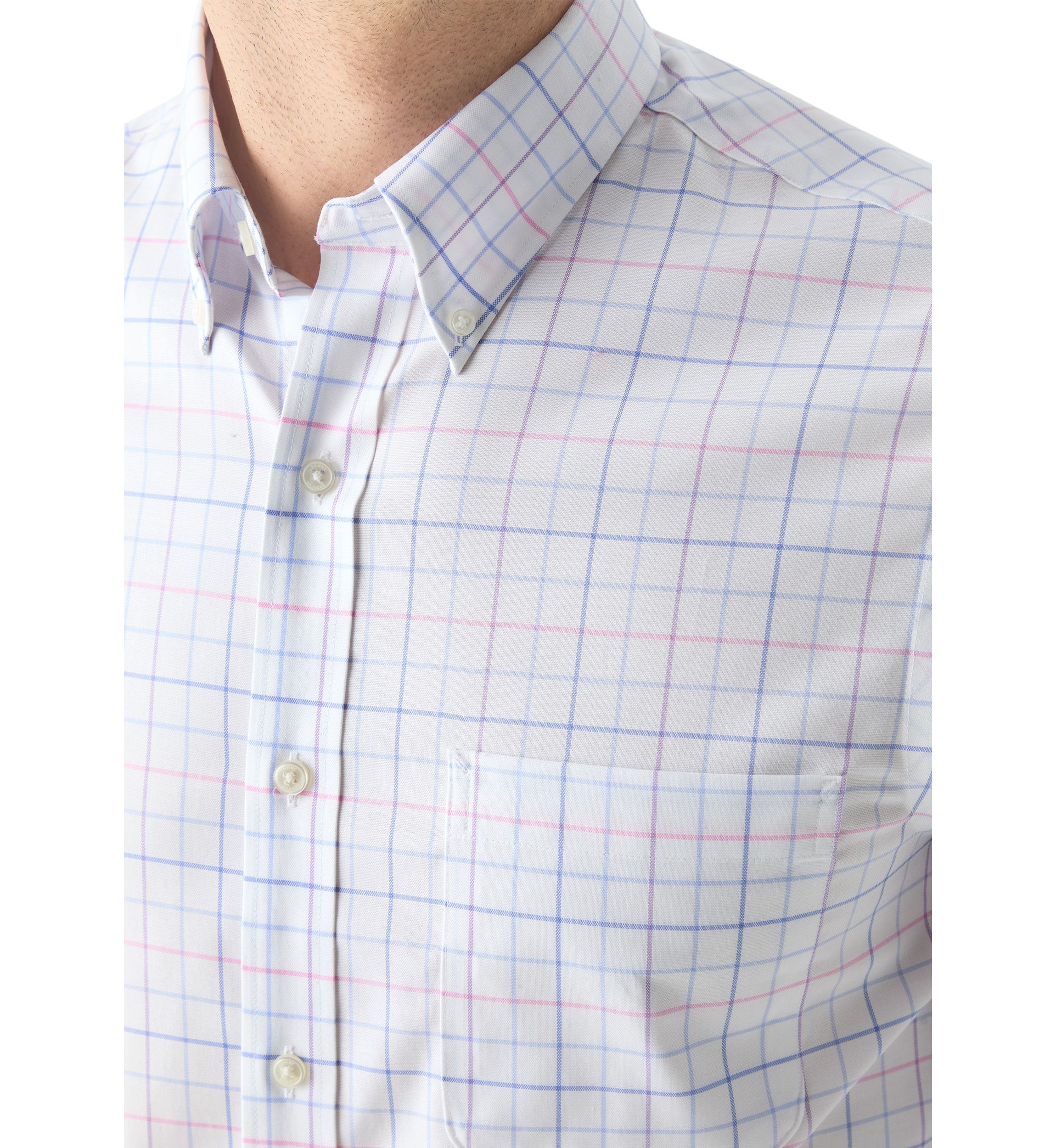 Multicolored Windowpane Printed Button Down Shirt