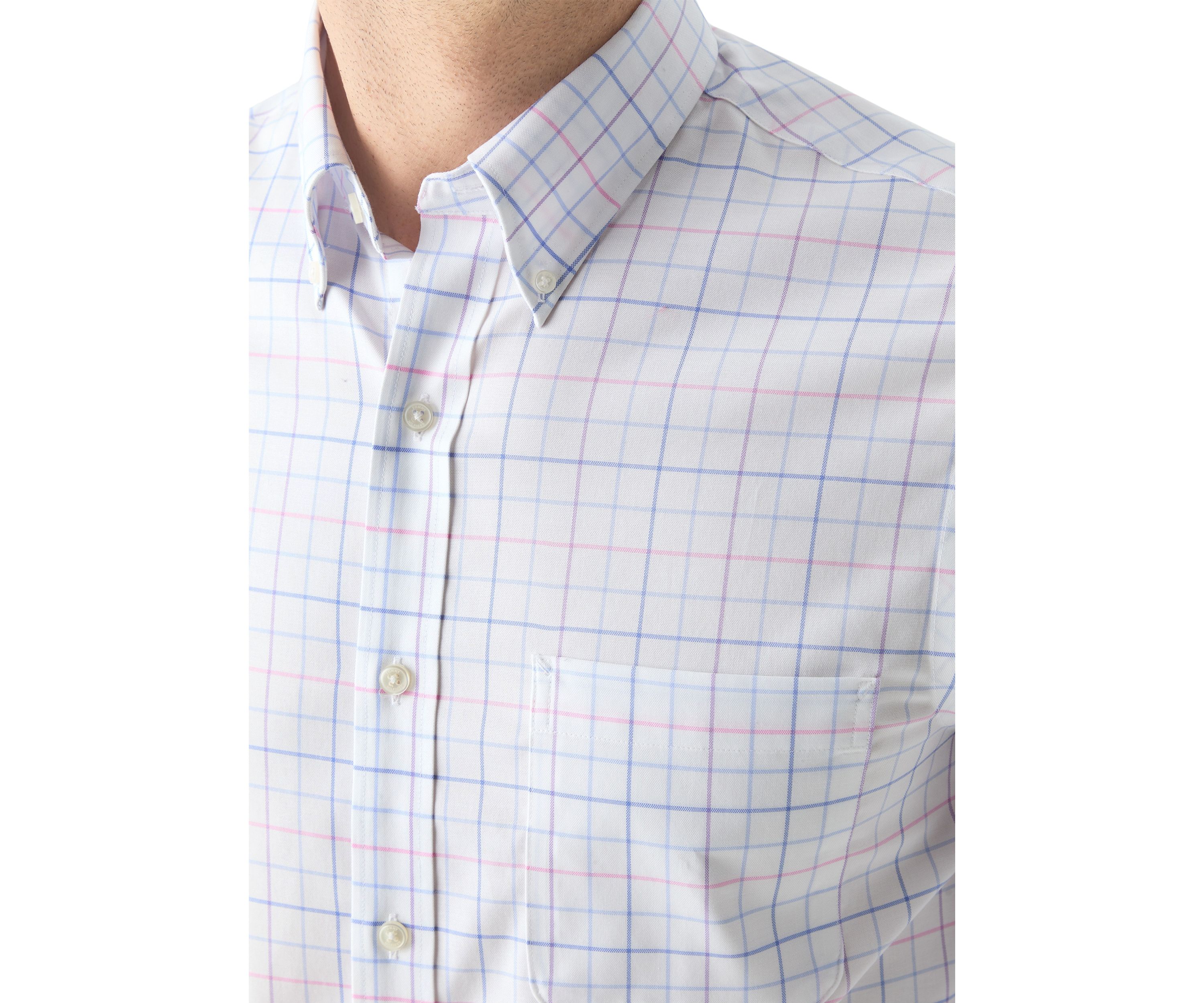 Multicolored Windowpane Printed Button Down Shirt