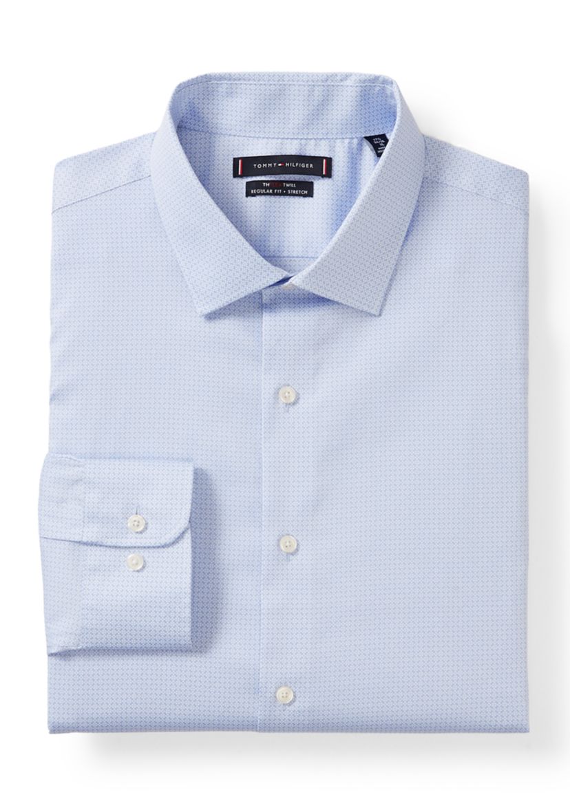 tommy hilfiger men's regular fit wrinkle resistant stretch dress shirt White Smocked Ruffle Trim Long Sleeve Tiered Boho Linen Maxi Dress – Dazey  Hill