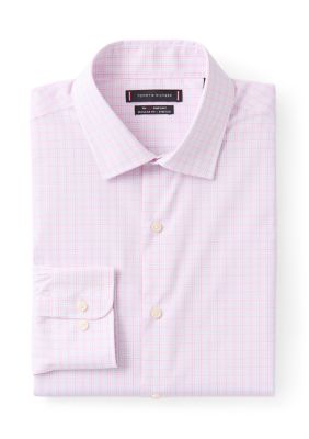 Tommy Hilfiger Men's Flex Twill Regular Fit Shirt, Pink, 18 34/35