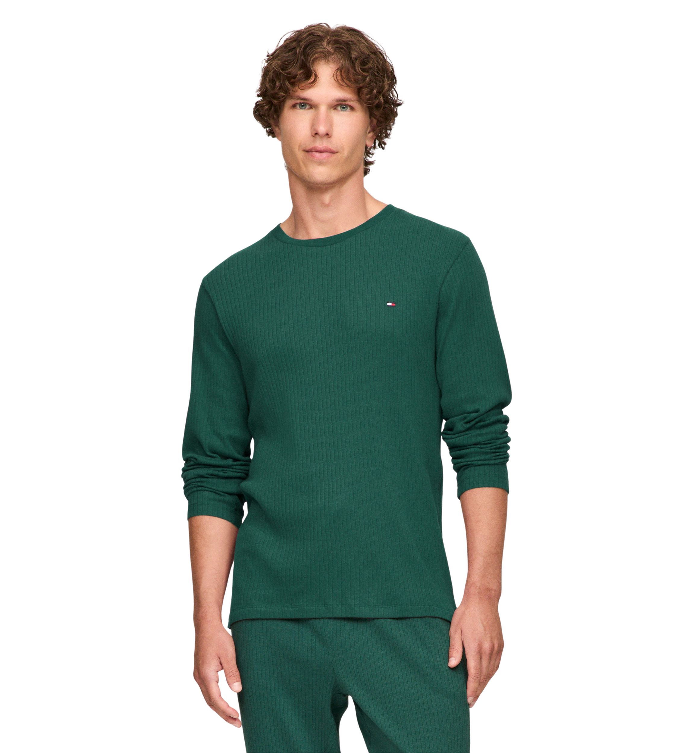 Sueded Rib Sleep Crew Neck Shirt