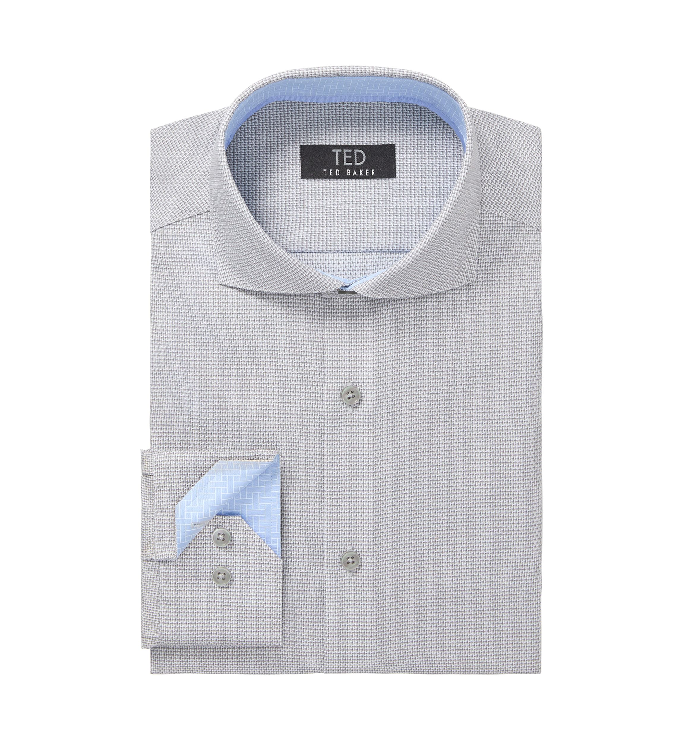 TED Baker London Men's Premium Non-Iron Slim Fit Shirt - Gray - 17.5 34/35