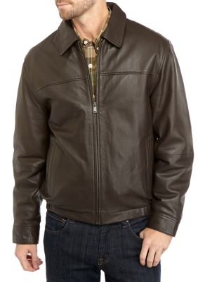 Boston Harbour Men's Leather Bomber Jacket | belk