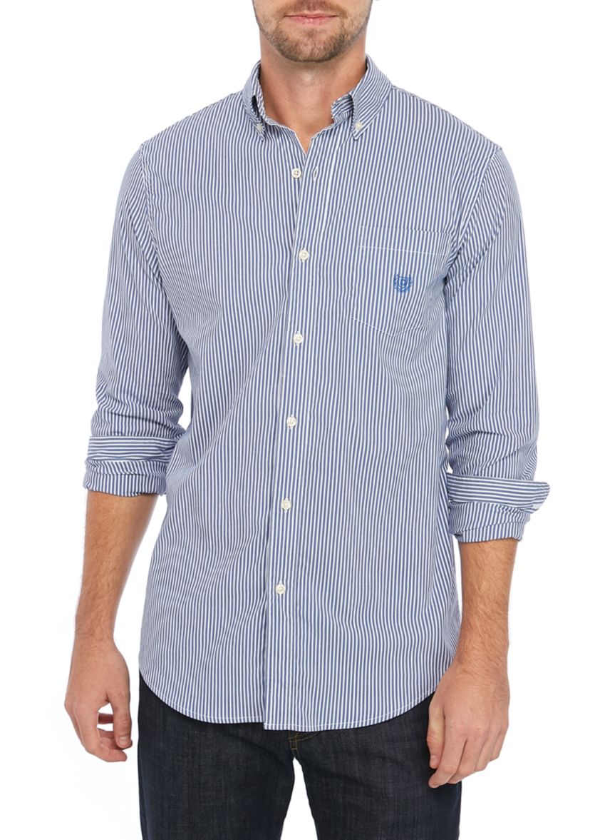 Long Sleeve Easy Care Royal Stripe Shirt