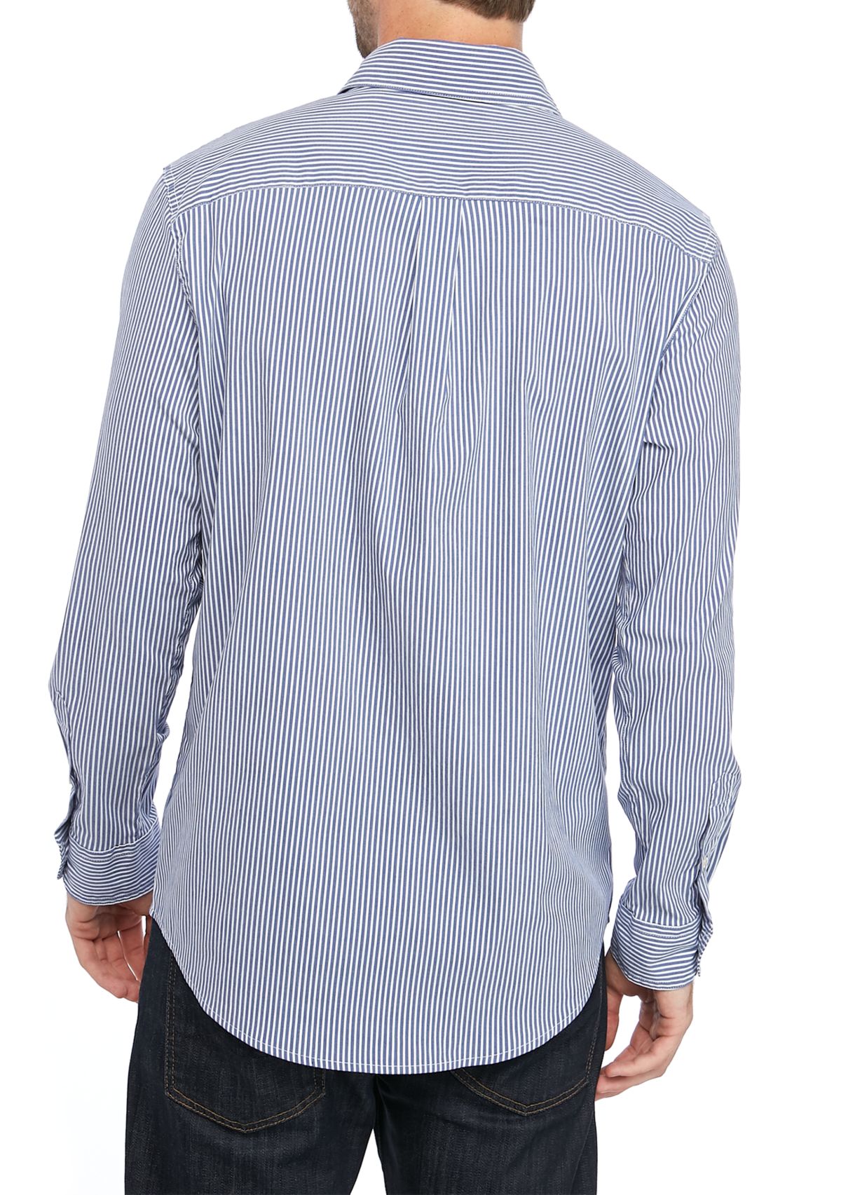 Long Sleeve Easy Care Royal Stripe Shirt