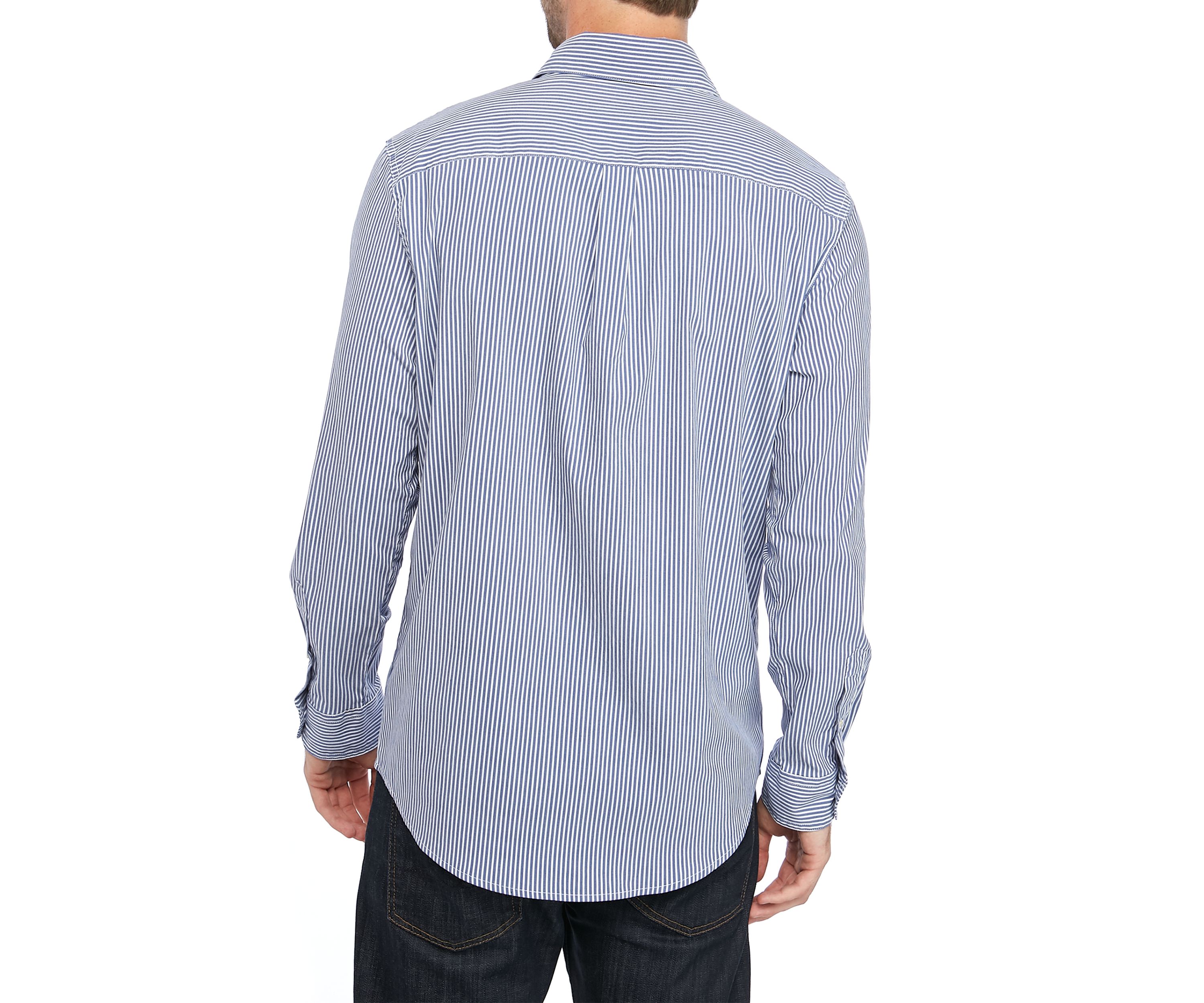 Long Sleeve Easy Care Royal Stripe Shirt