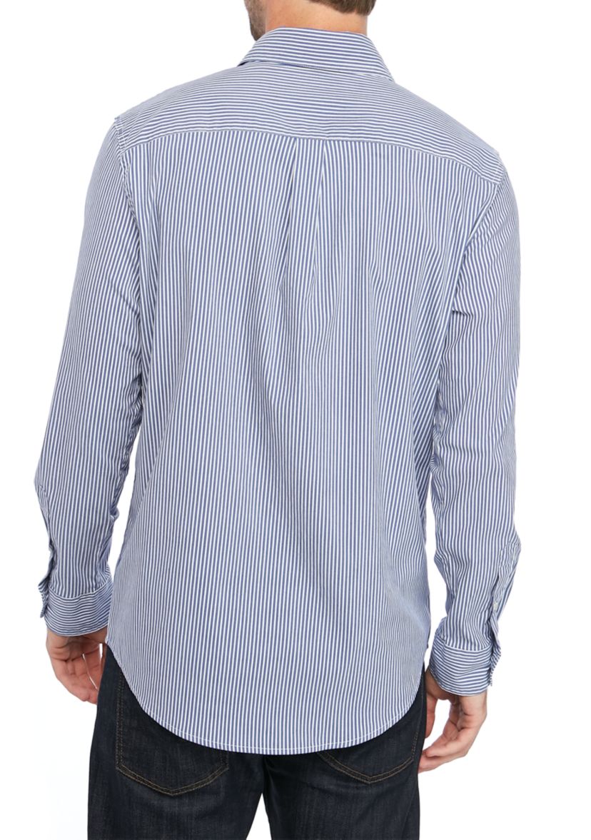 Long Sleeve Easy Care Royal Stripe Shirt