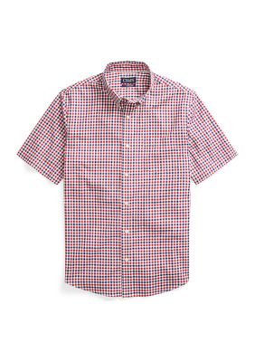 Chaps Short Sleeve Checkered Button Down Collar Shirt | belk