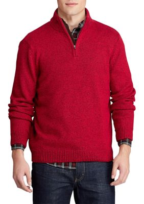 mock neck red sweater