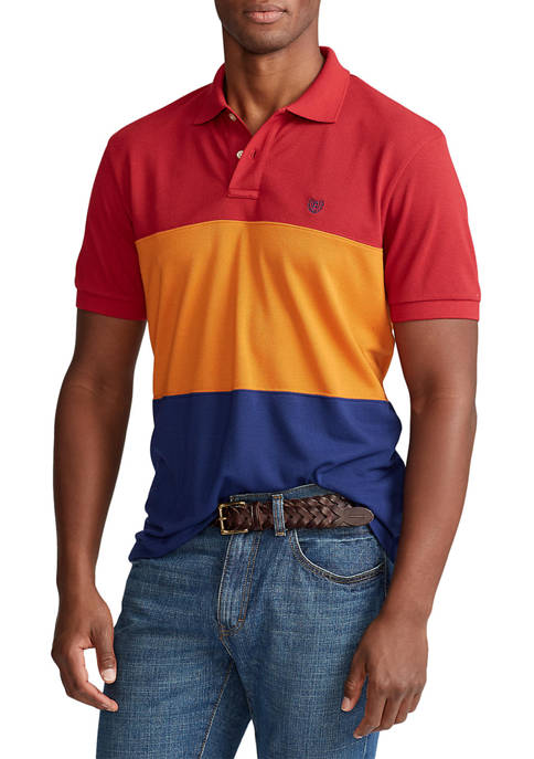Short Sleeve Color Block Polo Shirt