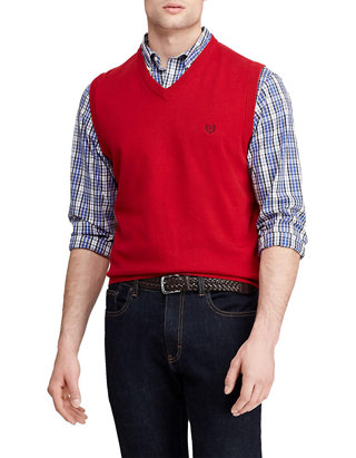 Chaps Mens Big and Tall Cotton V-Neck Sweater Vest 