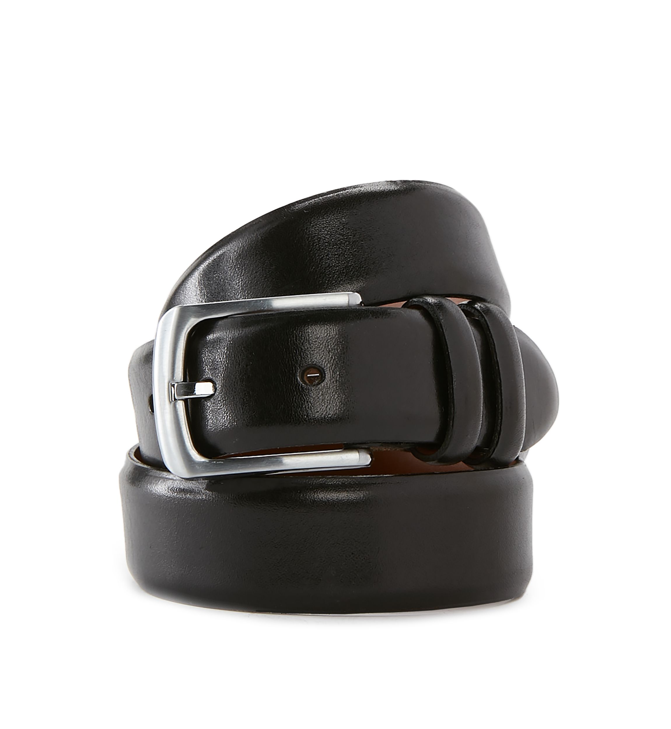 Mens Double Keeper Brushed Nickel Belt