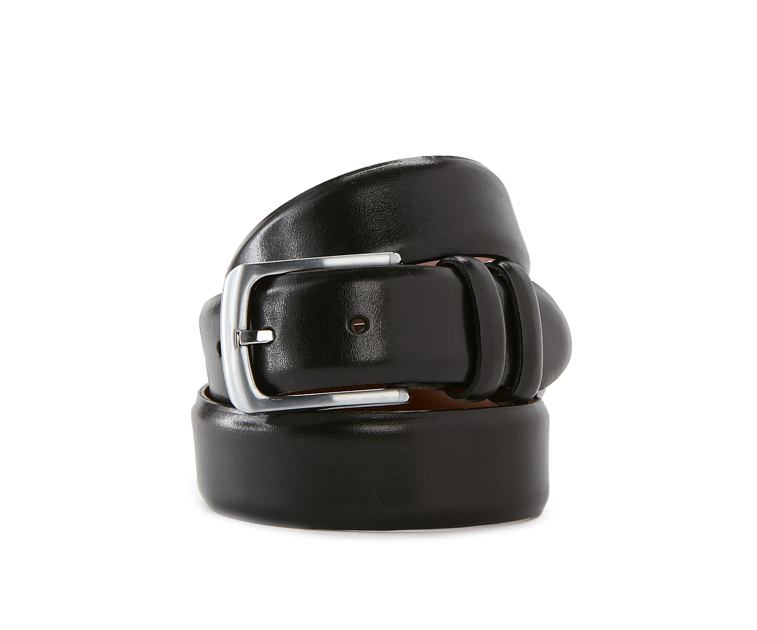 Mens Double Keeper Brushed Nickel Belt
