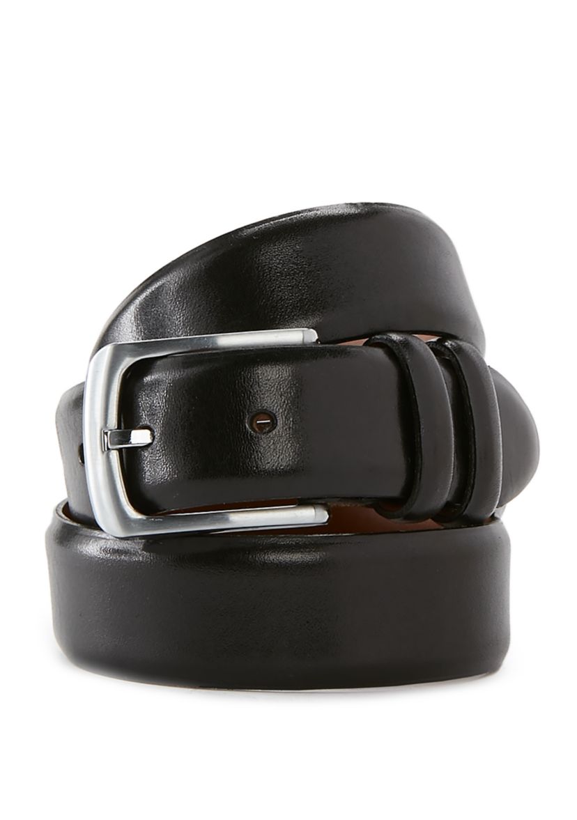 Mens Double Keeper Brushed Nickel Belt