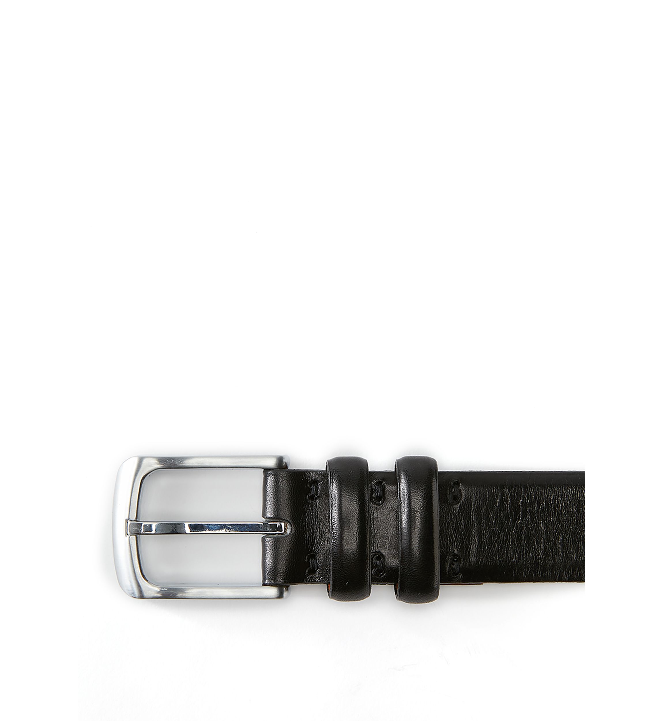 Mens Double Keeper Brushed Nickel Belt