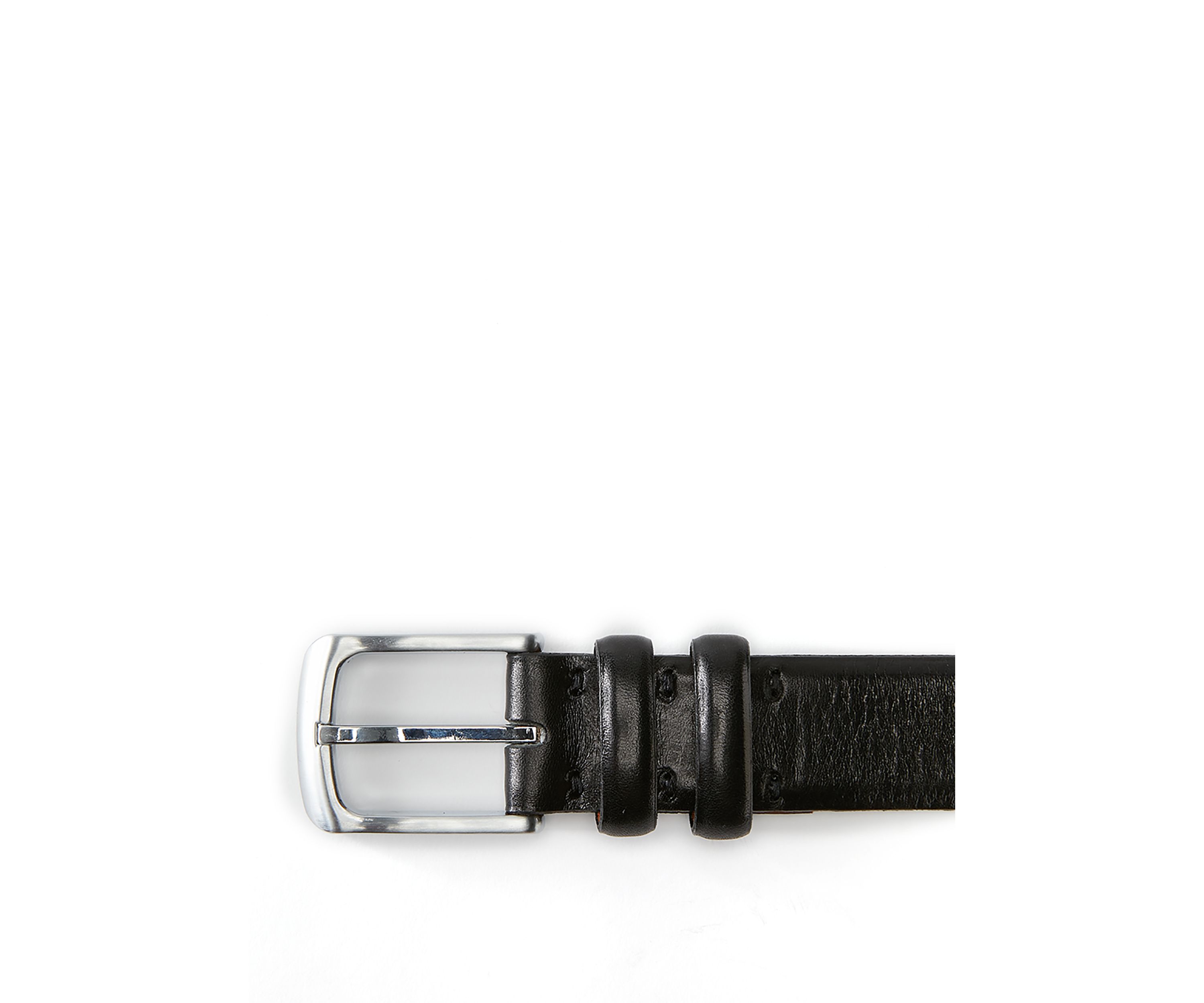 Mens Double Keeper Brushed Nickel Belt
