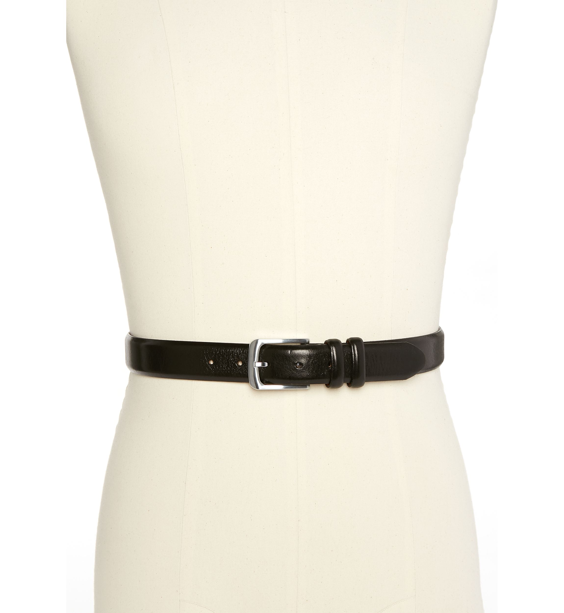 Mens Double Keeper Brushed Nickel Belt
