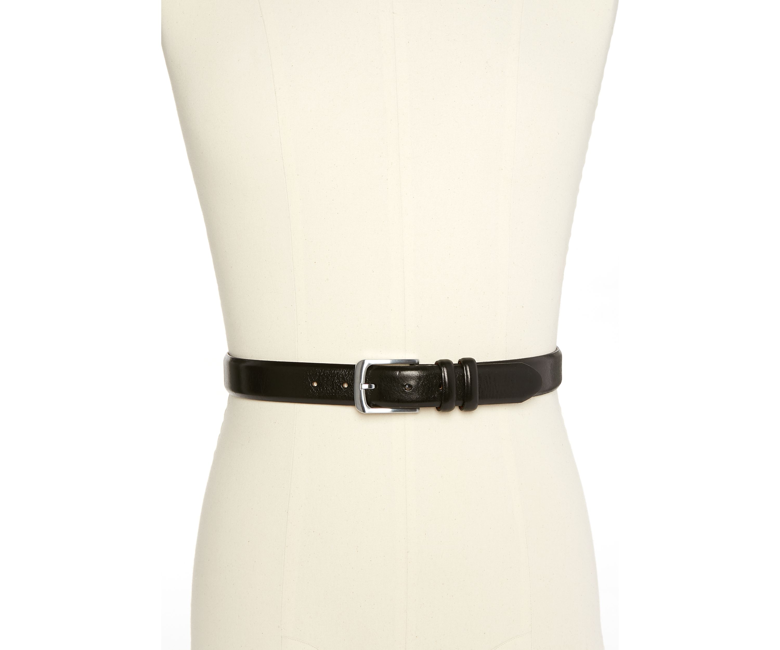 Mens Double Keeper Brushed Nickel Belt