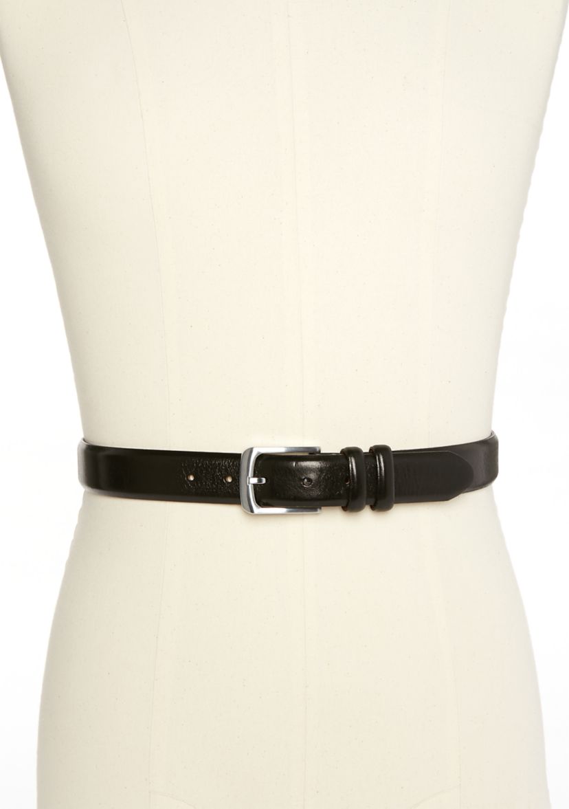 Mens Double Keeper Brushed Nickel Belt