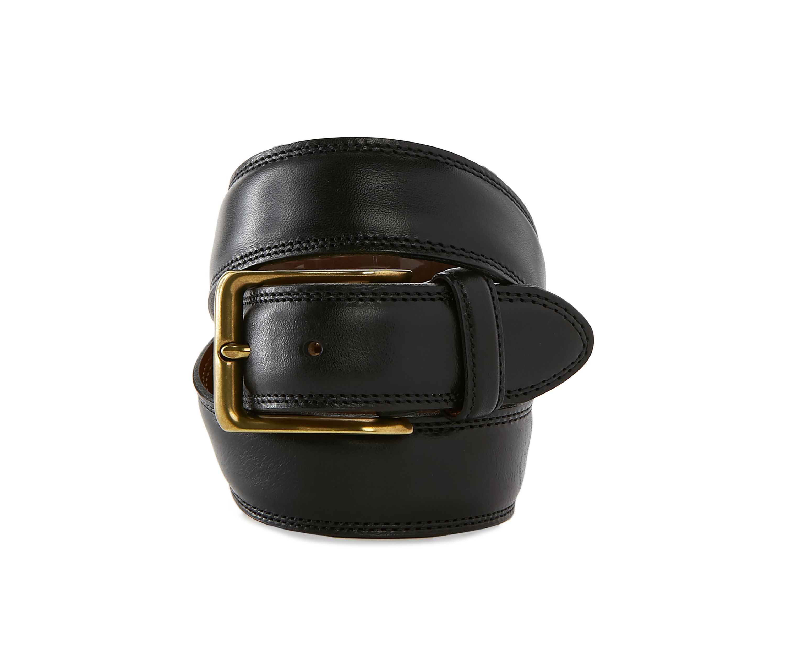 Antique Brass Buckle and Double Edge Stitch Belt