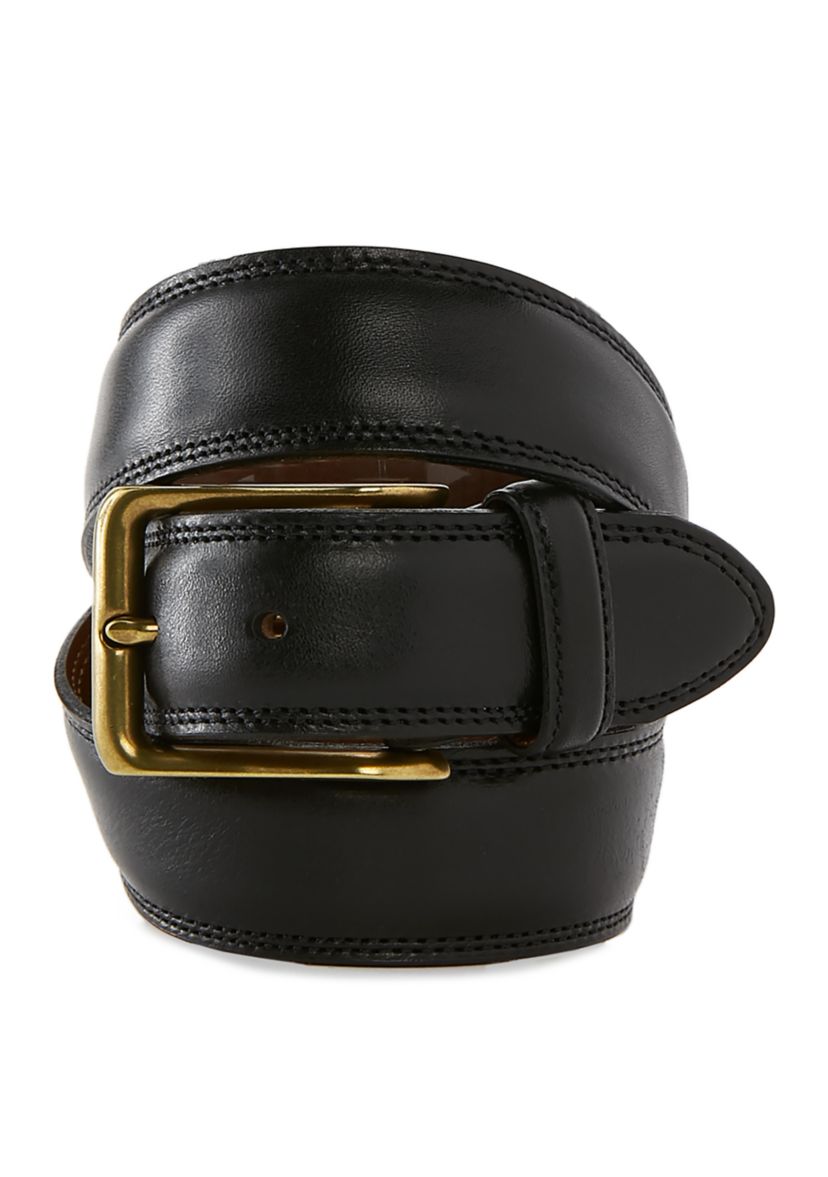 Antique Brass Buckle and Double Edge Stitch Belt