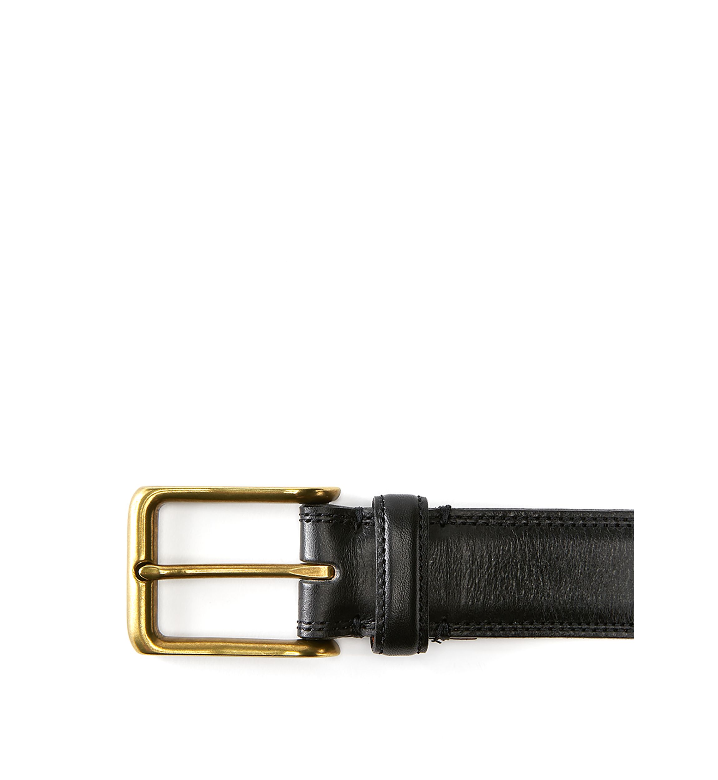 Antique Brass Buckle and Double Edge Stitch Belt