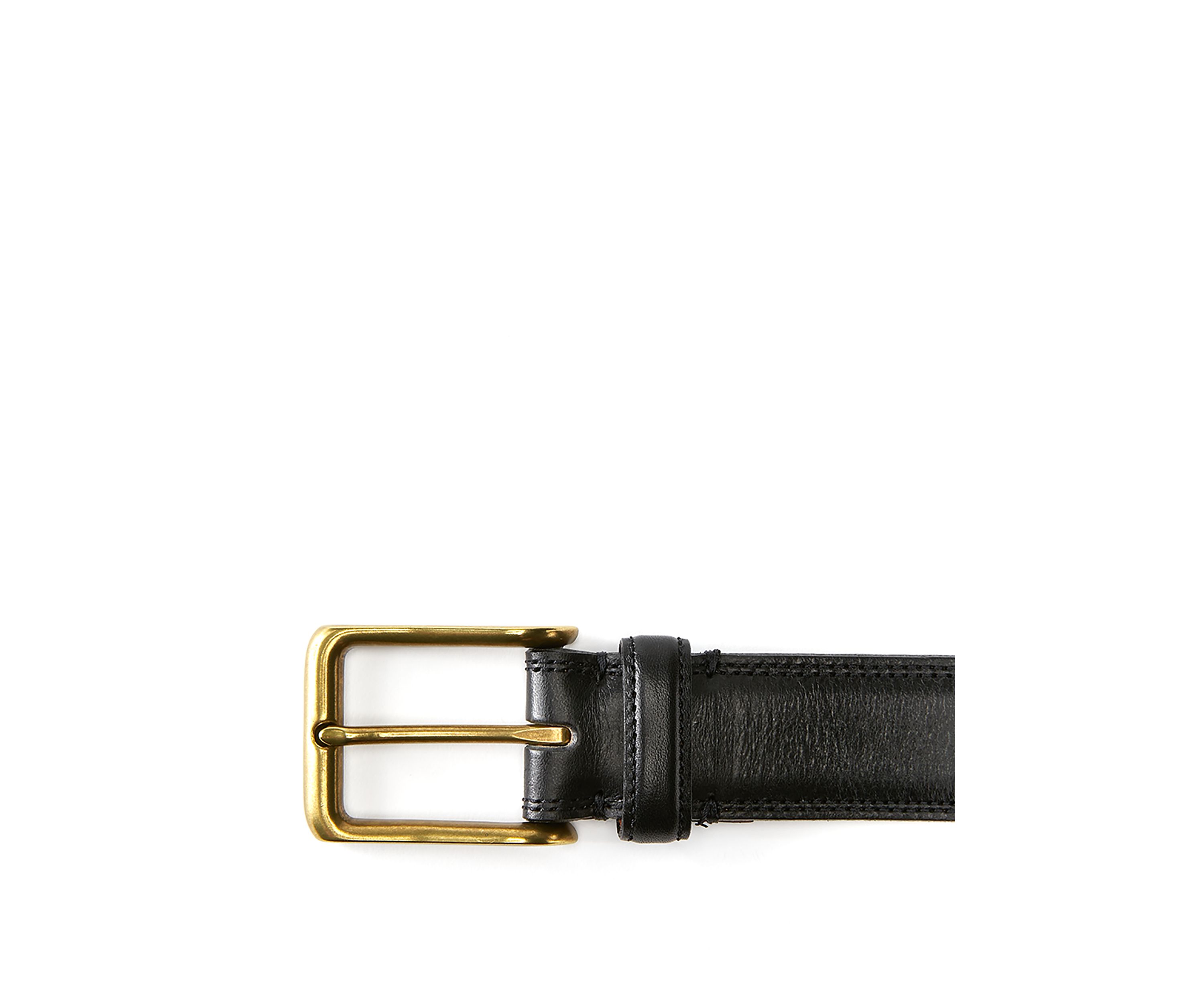 Antique Brass Buckle and Double Edge Stitch Belt
