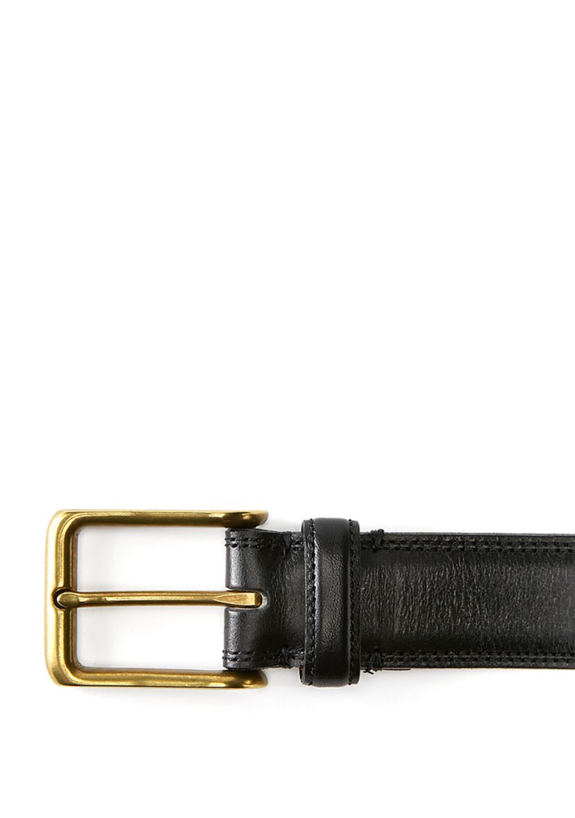 Antique Brass Buckle and Double Edge Stitch Belt
