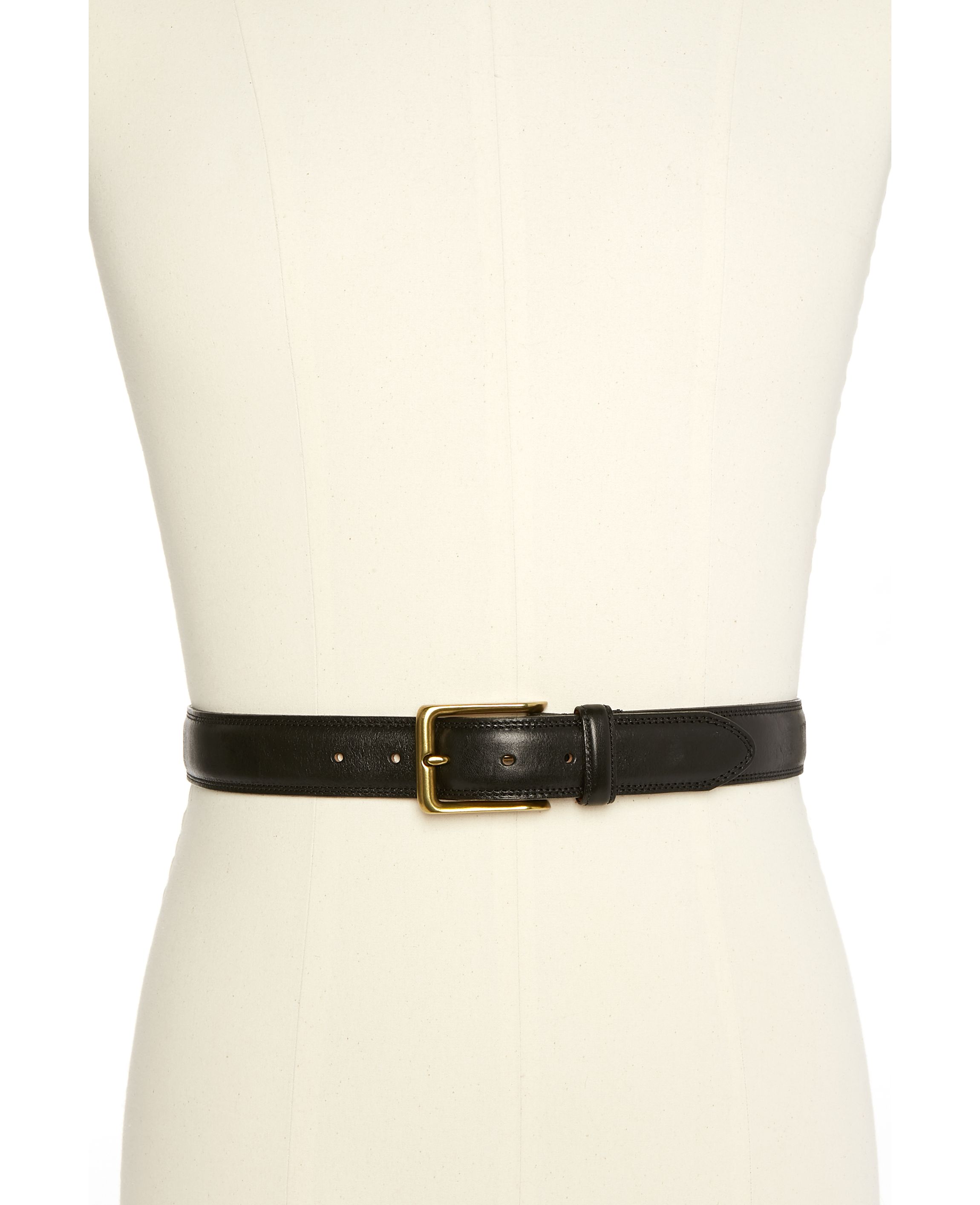 Antique Brass Buckle and Double Edge Stitch Belt