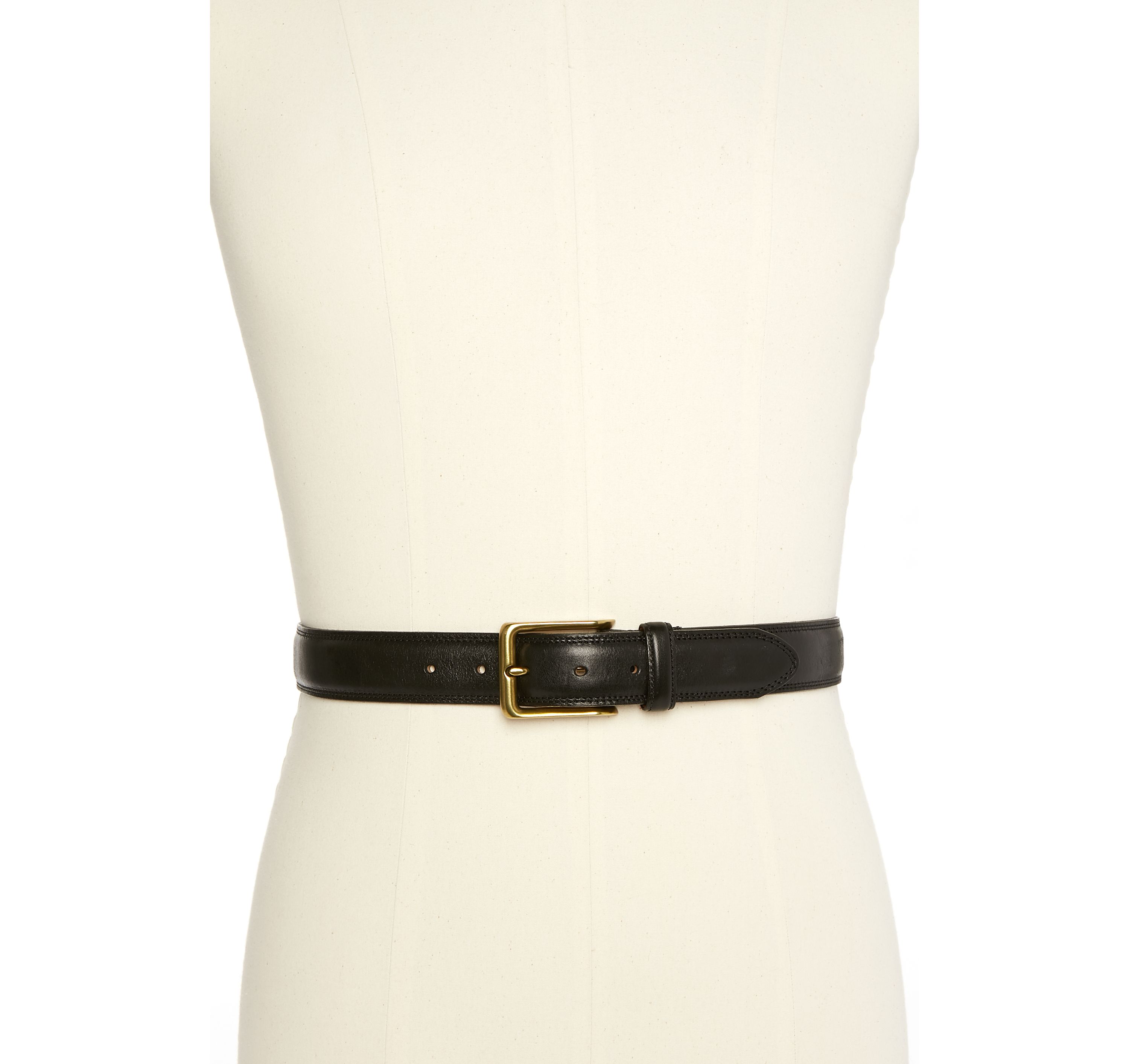 Antique Brass Buckle and Double Edge Stitch Belt