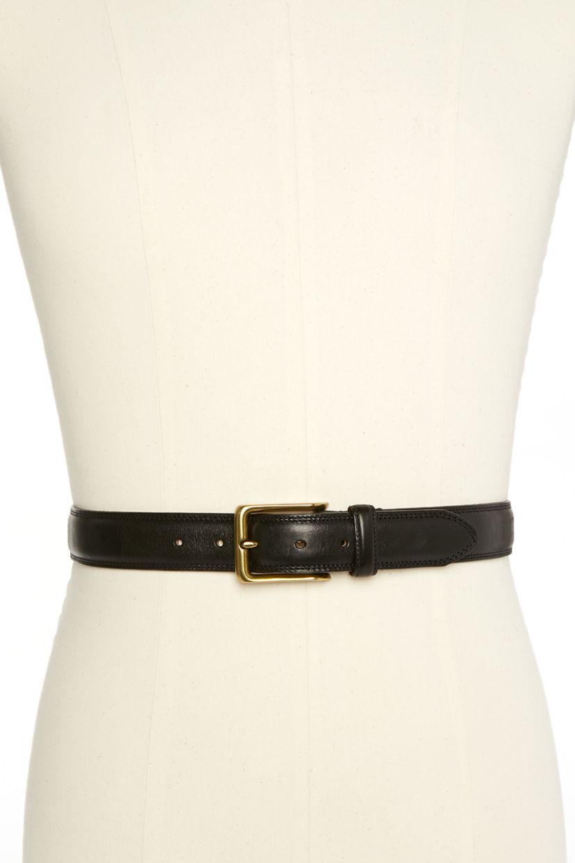 Antique Brass Buckle and Double Edge Stitch Belt