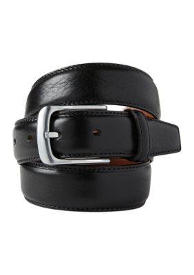 Bosca Men's 32 Millimeter Pebble Sewn Leather Belt