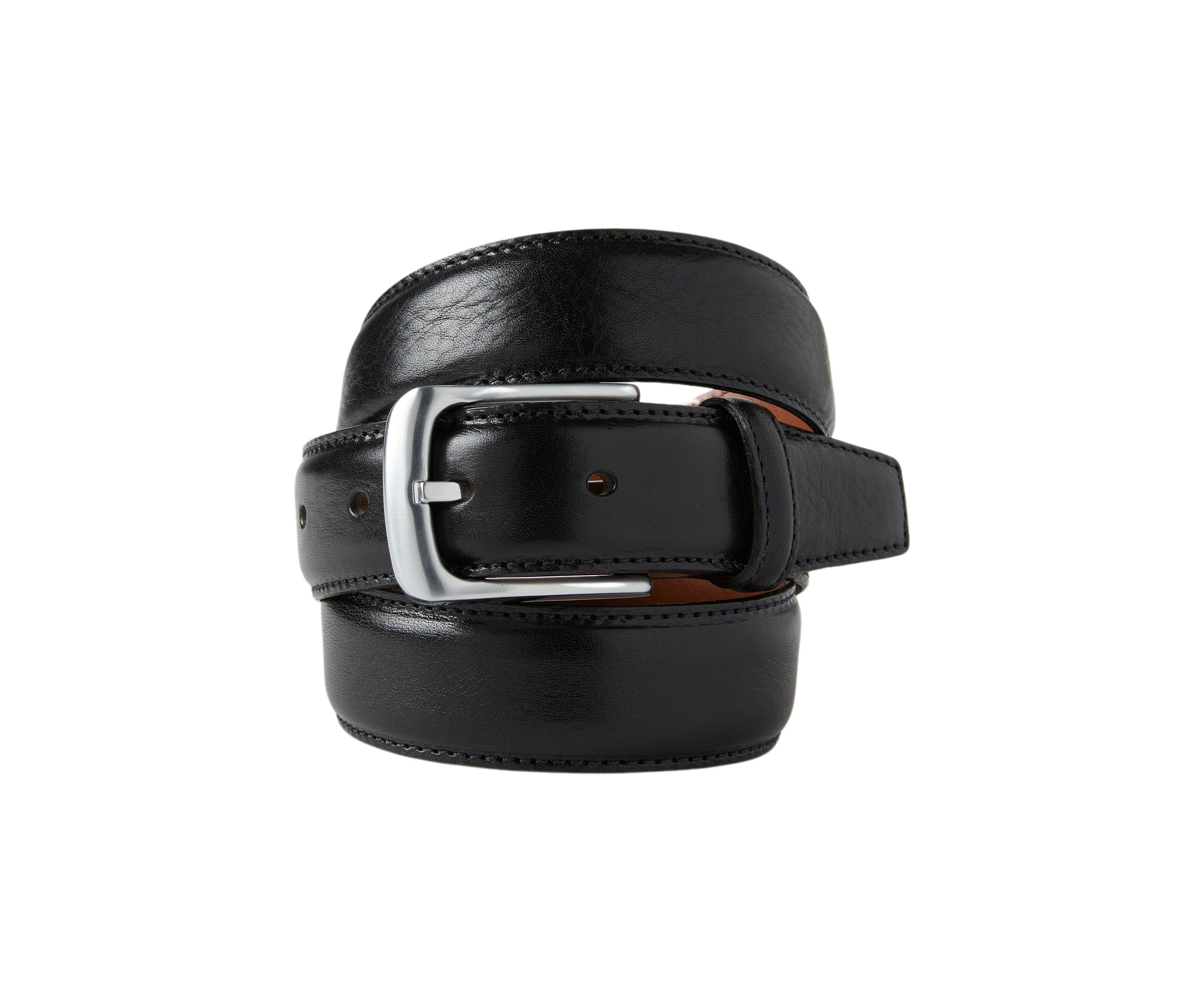 32 Millimeter Pebble Sewn Leather Belt