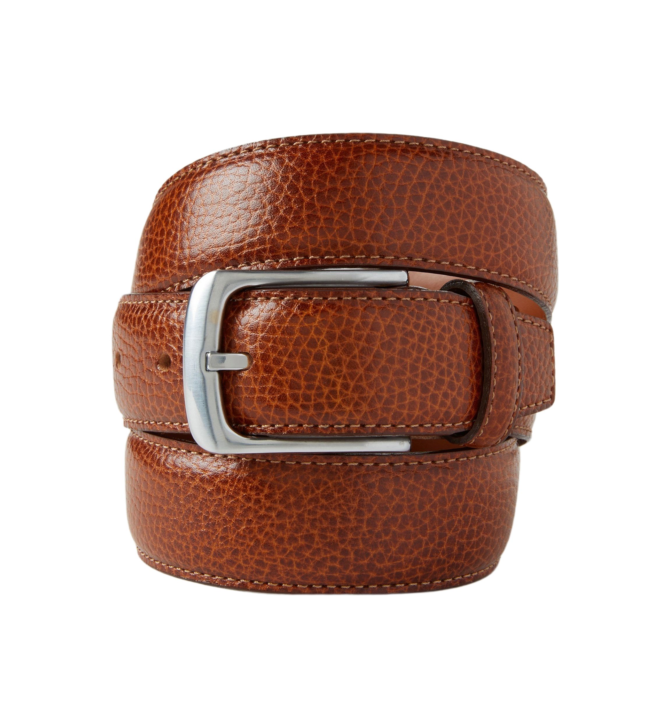 32 Millimeter Pebble Sewn Leather Belt