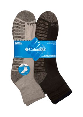 Columbia Men's Lifestyle Quarter Socks - Pack of 6