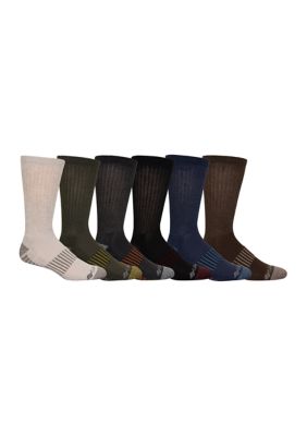 Columbia Men's Lifestyle Crew Socks - Pack of 6, 10 - 13