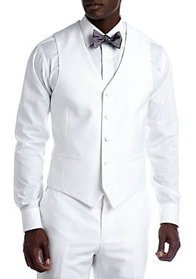 Slim White Suit Separate Vest